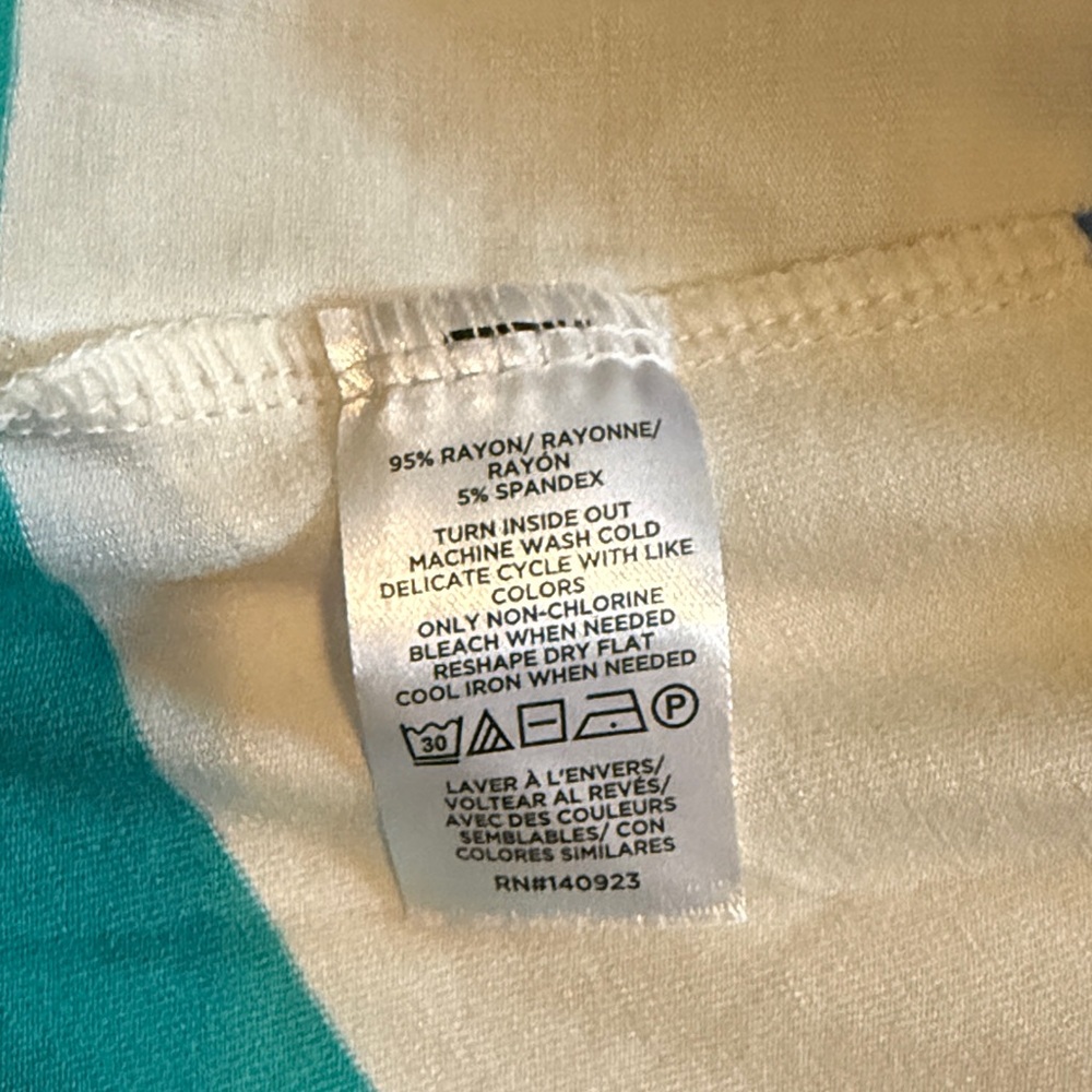 Loft Outlet Striped Navy, Teal & White Midi Dress - Picture 3 of 3